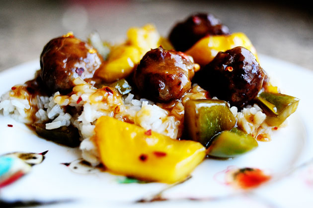 Meatballs with Peppers and Pineapple