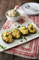 Sweet Corn and Goat Cheese Stuffed Peppers