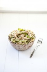 Shaved Asparagus and Noodles with Tahini Sauce