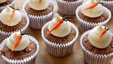 Carrot cake cupcakes with cream cheese frosting