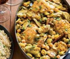 Braised Chicken with Artichokes and Olives