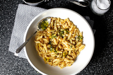 pasta and white beans with garlic-rosemary oil