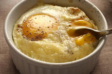 Eggs Baked with Irish Bangers and Cheddar Recipe
