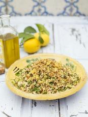 Summer four-grain salad with garlic, lemon & herbs