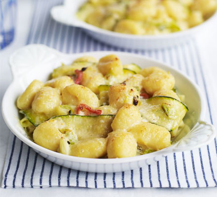 Gnocchi with courgette, mascarpone & spring onions