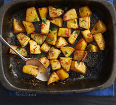 Honey-roasted swede with chilli & cumin