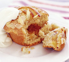 Peach & almond muffins