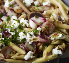 Penne with balsamic chicory & goat's cheese