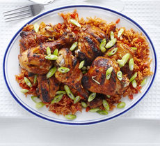 Piri-piri chicken with spicy rice