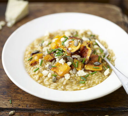 Roasted squash risotto with Wensleydale