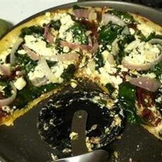 Greek Pizza with Spinach, Feta and Olives