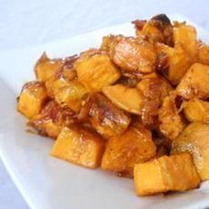 Maple Glazed Sweet Potatoes with Bacon and Caramelized Onions