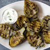Grilled Artichokes with Yogurt-Dill Dipping Sauce