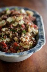 Caramelized Cauliflower, Roasted Red Pepper, and Quinoa Salad