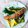 Broiled Salmon with Baby Zucchini and Squash Salad