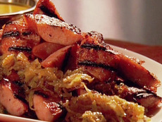 Grilled Kielbasa with Sauerkraut and Onions