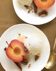 Cinnamon-Roasted Apples with Pecans and Ice Cream
