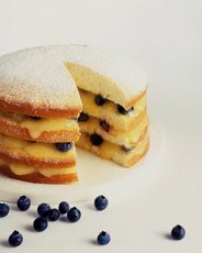 Lemon Layer Cake with Curd and Blueberries