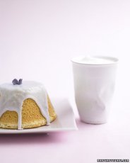 Chiffon Cakes with Violet Dipping Icing