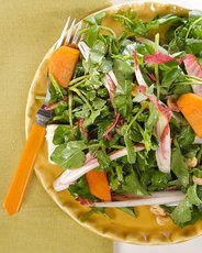 Watercress Salad with Persimmons and Hazelnuts