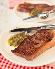 Pan-Seared Steaks with Chimichurri Sauce
