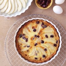 Pear and Dried Cherry Clafouti