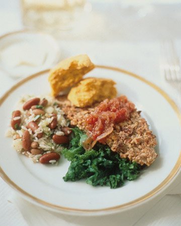 Pecan-Crusted Catfish with Wilted Greens and Tomato Chutney ...