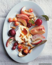 Stone Fruits with Honey-Drizzled Soft Cheeses and Toasted Almonds