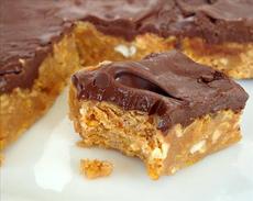 No-Bake Chocolate, Peanut Butter, Corn Flake Bars