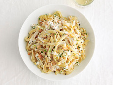 Fettuccine With Summer Vegetables and Goat Cheese