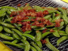 Sugar Snap Peas with Onions and Bacon