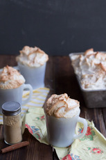 Gingerbread Latte Mug Cakes with Cinnamon Meringue