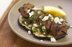 Grilled Lamb with Eggplant, Mint, and Feta