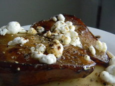 Roasted Pears in Balsamic Vinegar with Goat Cheese and Black Pepper